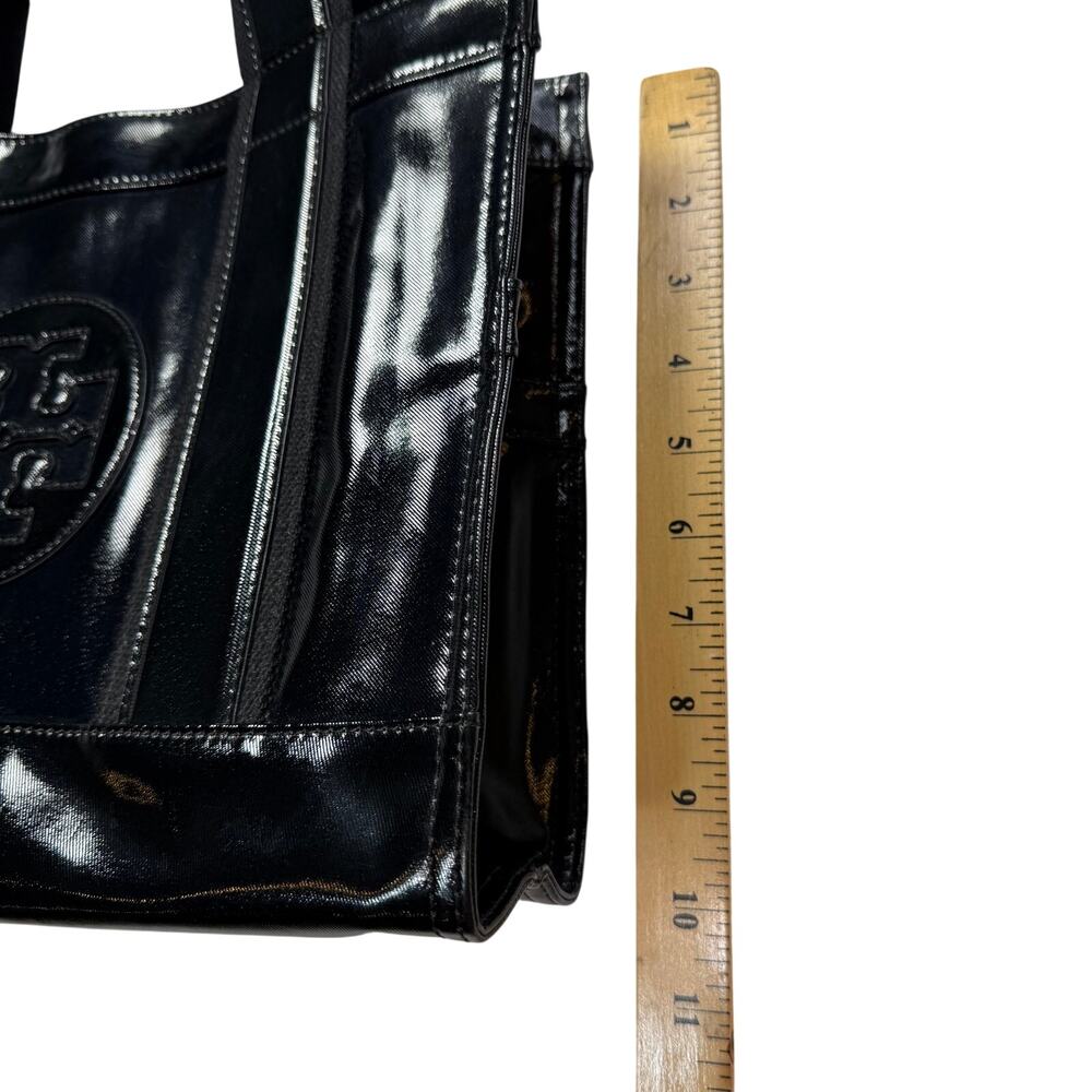 Tory Burch Patent Nylon Tote Bag Big Logo Black - Picture 7 of 16
